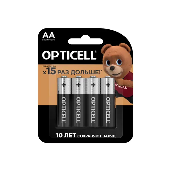 Батарейка Opticell Basic алкалиновая LR6 AA 4 шт.