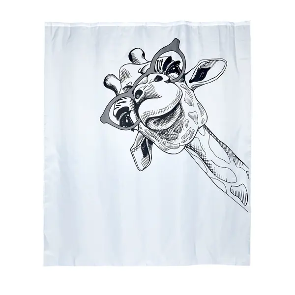 Штора для ванной Zenfort Happy Giraffe 180x200 см полиэстер цвет белый