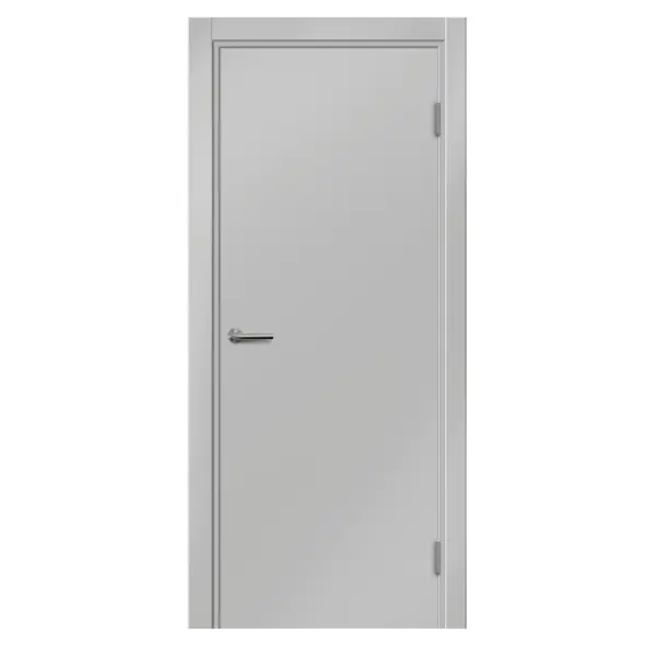 Дверь межкомнатная глухая Пронто 60x200 см Hardflex цвет серый жемчуг с замком и петлями