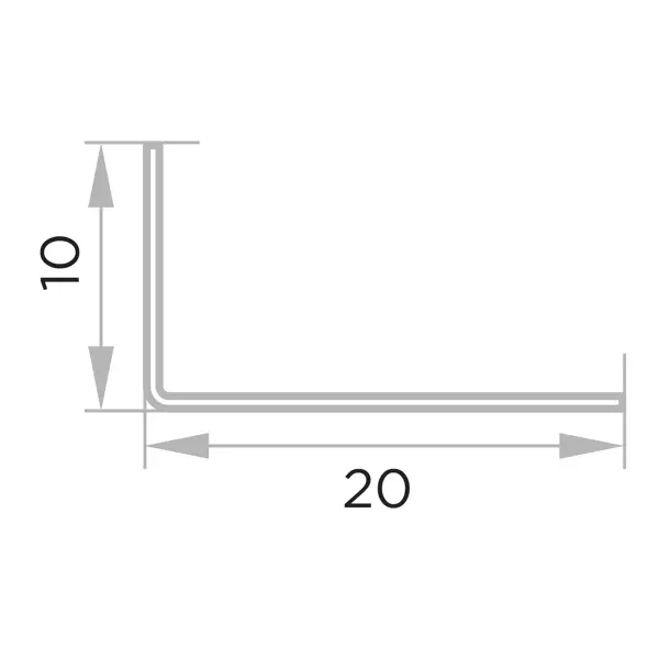 Угол ПВХ арочный 10x20x2700 мм белый
