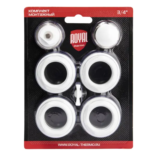 Монтажный комплект для радиатора Royal Thermo 1"x3/4" сталь белый 7 шт.