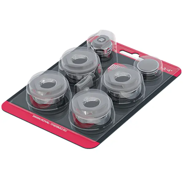 Монтажный комплект для радиаторов Royal Thermo 1"x3/4" сталь серый