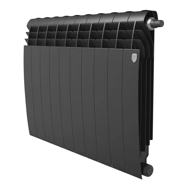 Радиатор секционный Royal Thermo Biliner 500/87 8 секций нижнее подключение биметалл черный