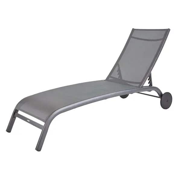 Шезлонг Naterial Lyra II 207x63x95 см алюминий/текстилен серый