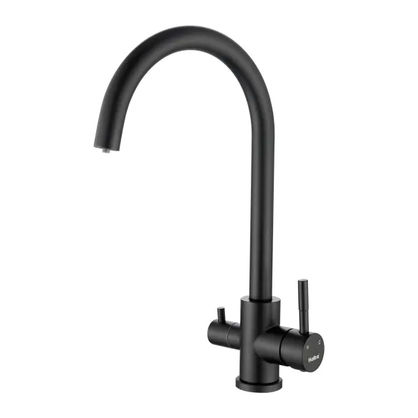Смеситель для кухни Haiba HB HB76819-7 поворотный излив 24.9 см цвет черный