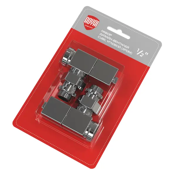 Комплект регулирующих вентилей для радиатора угловой Royal Thermo Cube 1/2" латунь