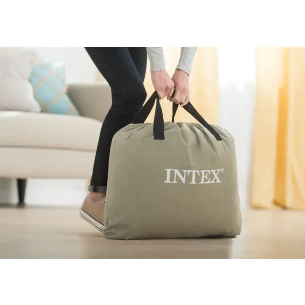 Надувной матрас Intex Twin 64122 99x191x42 см цвет чёрный/синий