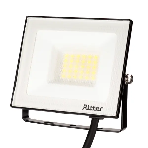 Прожектор светодиодный уличный Ritter Profi 53416 1 30 Вт 3000 Лм 180-240В нейтральный белый свет 4000К IP65 черный