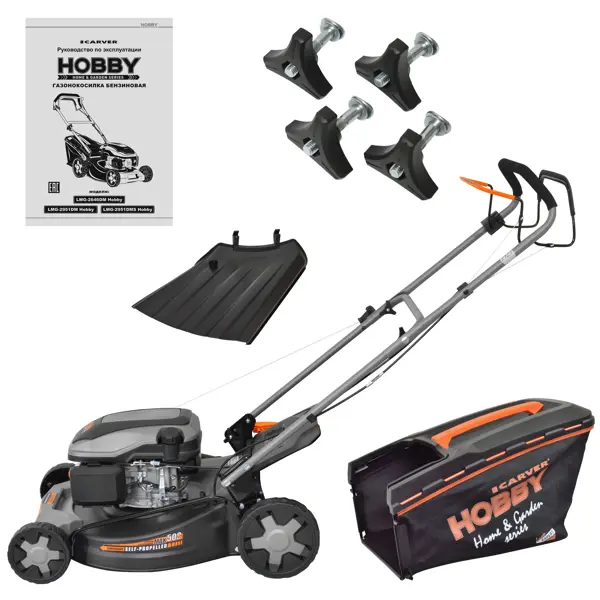 Газонокосилка бензиновая самоходная Carver LMG-2951DMS Hobby 3.9 л.с. 51 см