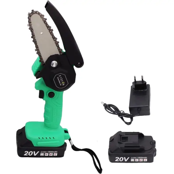 Пила аккумуляторная Zitrek Greensaw 082-1850 20 В шина 10 см 2x1,5 Ач АКБ и ЗУ в комплекте