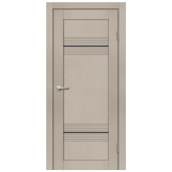 Дверь межкомнатная со стеклом Онда Г 60x200 см Hardflex цвет ясень с замком и петлями