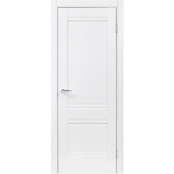 Дверь межкомнатная глухая Классико-42 80x200 см Hardflex белый с замком и петлями