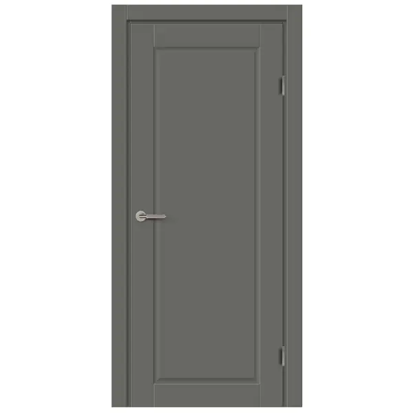 Дверь межкомнатная глухая Пьемонт 90x200 см Hardflex цвет стиппл грей с замком и петлями