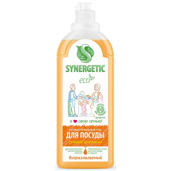 Жидкое средство для посудомоечной машины Synergetic Апельсин 1 л