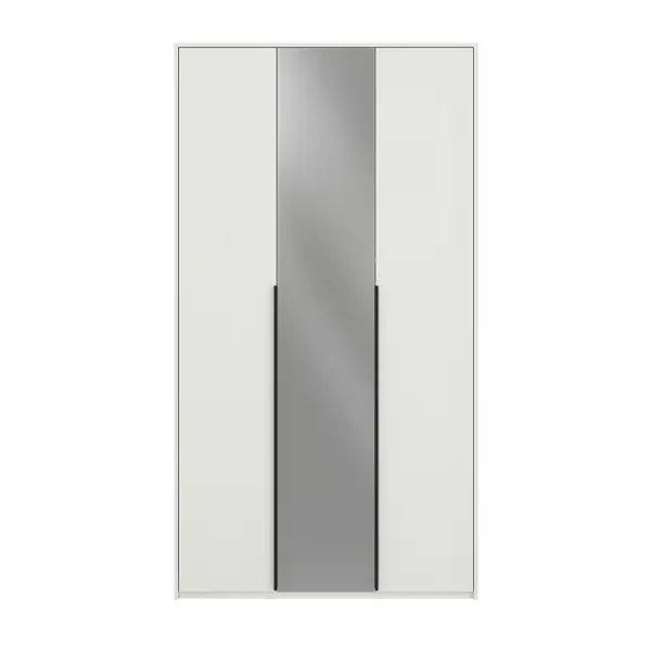 Шкаф распашной Бергамо с 2 дверями и зеркалом 120x220x60 см ЛДСП цвет белый