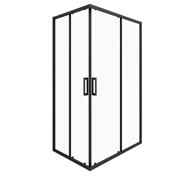 Душевой уголок Март Квадро Black прямоугольный 80x120 см черный профиль прозрачное стекло раздвижной