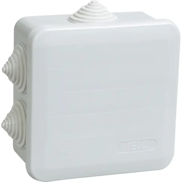 Распределительная коробка открытая IEK 100x100x50 мм 3 ввода IP55 цвет серый