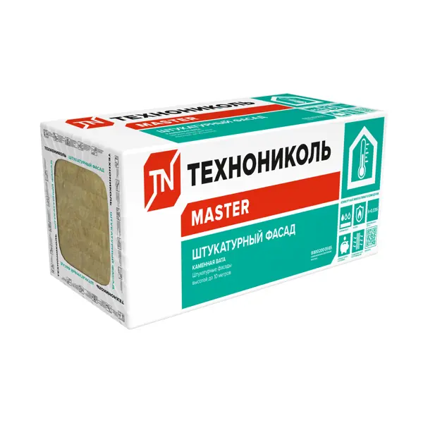 Утеплитель Технониколь Штукатурный Фасад 100 мм 3 шт 600x1200 мм 2.16 м²