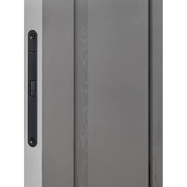 Дверь межкомнатная глухая Альпика 60x210 см полипропилен цвет графит вуд с замком и петлями