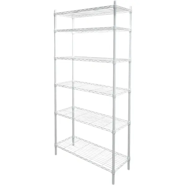 Стеллаж сетчатый Konsensa 90x35x180 см цвет белый