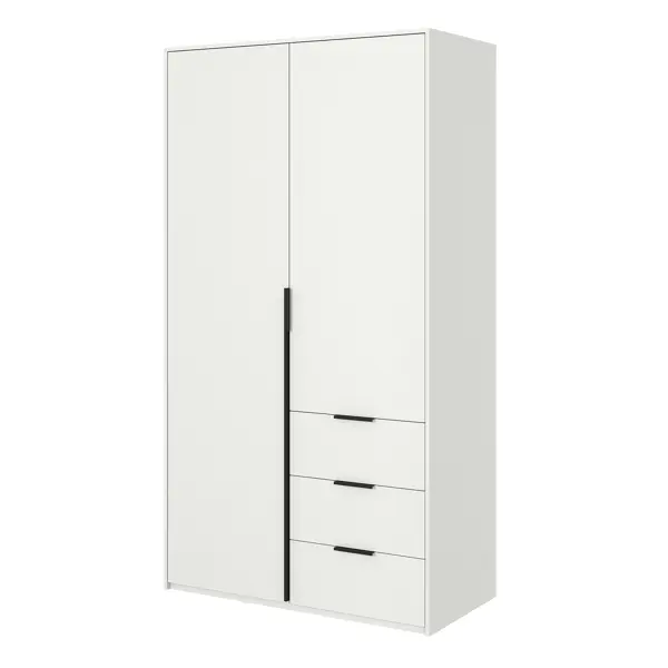Шкаф распашной Бергамо с 2 дверями 120x220x60 см ЛДСП цвет белый