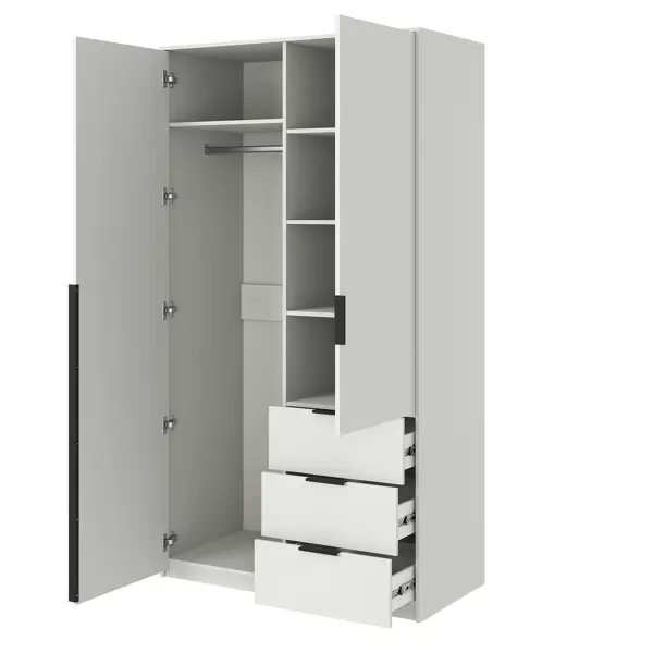 Шкаф распашной Бергамо с 2 дверями 120x220x60 см ЛДСП цвет белый