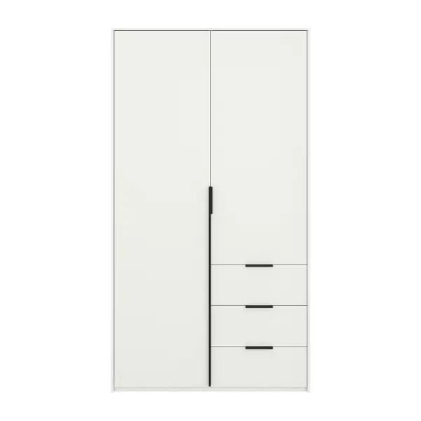 Шкаф распашной Бергамо с 2 дверями 120x220x60 см ЛДСП цвет белый