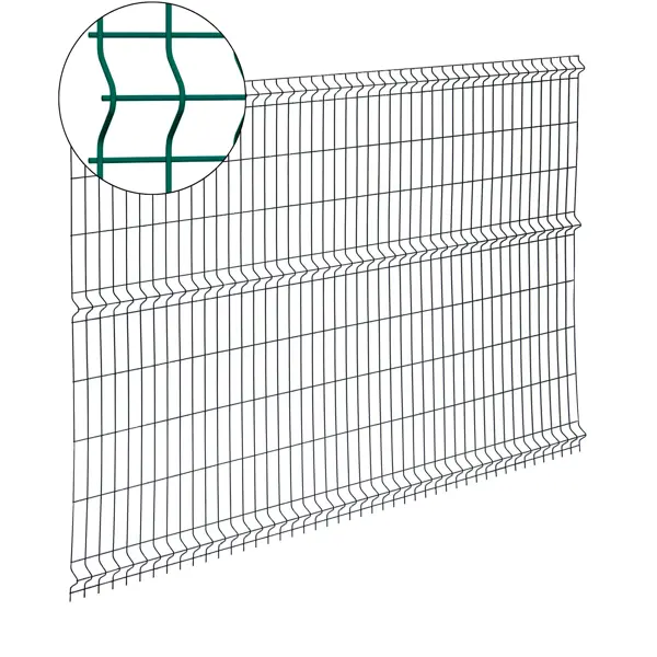 3D панель для забора Grand Line Light 2.5x1.73 м оцинкованный RAL 6005 3 ребра
