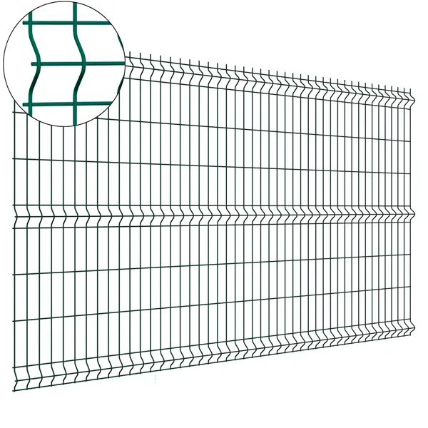 3D панель для забора Grand Line Light 2.5x1.53 м зеленый RAL 6005 3 ребра