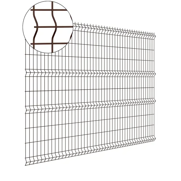 3D панель для забора Grand Line Light 2.5x2.03 м оцинкованный RAL 8017 4 ребра
