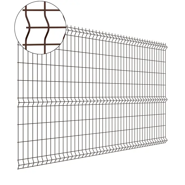 3D панель для забора Grand Line Light 2.5x1.73 м оцинкованный RAL 8017 3 ребра