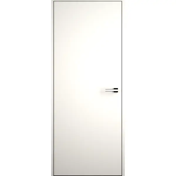 Дверь межкомнатная глухая INVISIBLE 80x200 см эмаль белый с замком