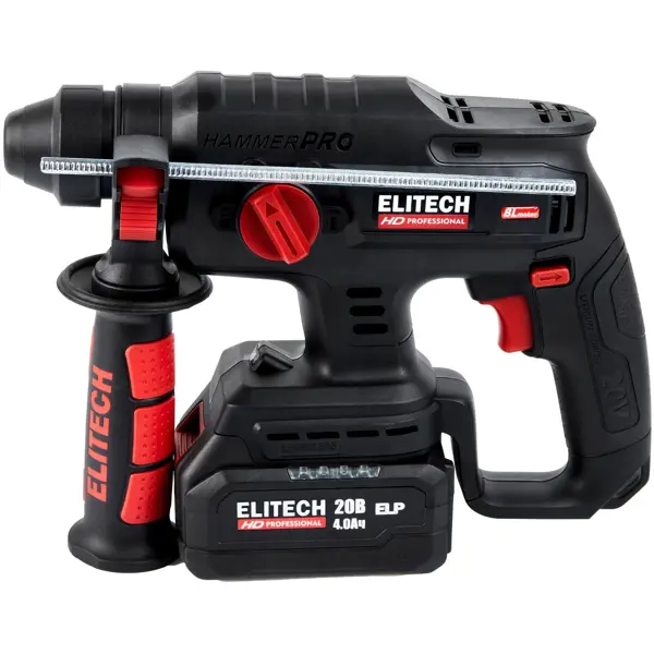 Перфоратор аккумуляторный бесщеточный SDS-plus Elitech HD CRH2022SL, 20 В Li-Ion 4 Ач, 2.3 Дж
