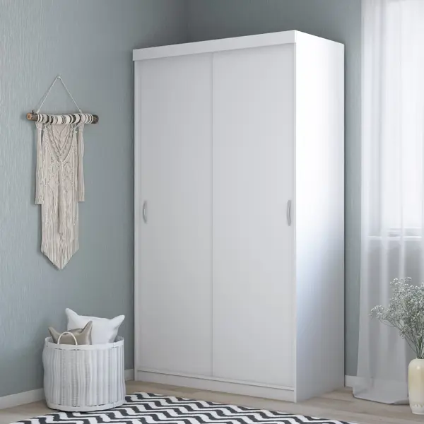 Шкаф-купе Турин с 2 дверями 120x212.3x60 см ЛДСП цвет белый