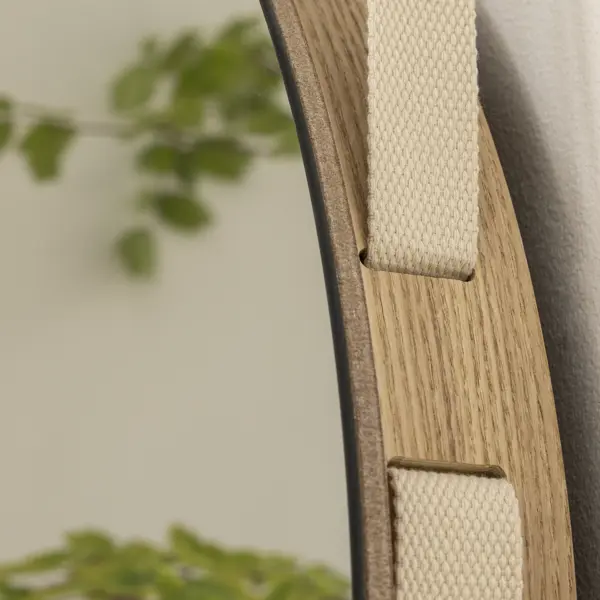 Зеркало декоративное Inspire Nordik Barbier Naturoak круг 55 см