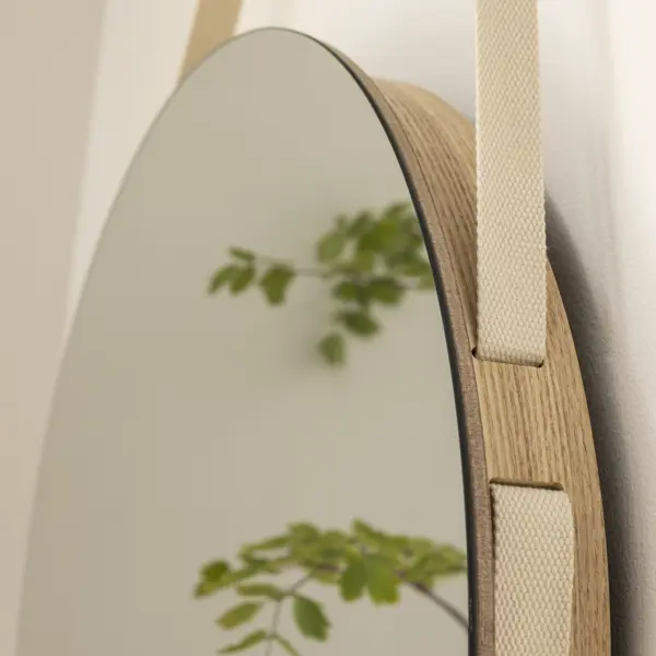 Зеркало декоративное Inspire Nordik Barbier Naturoak круг 55 см