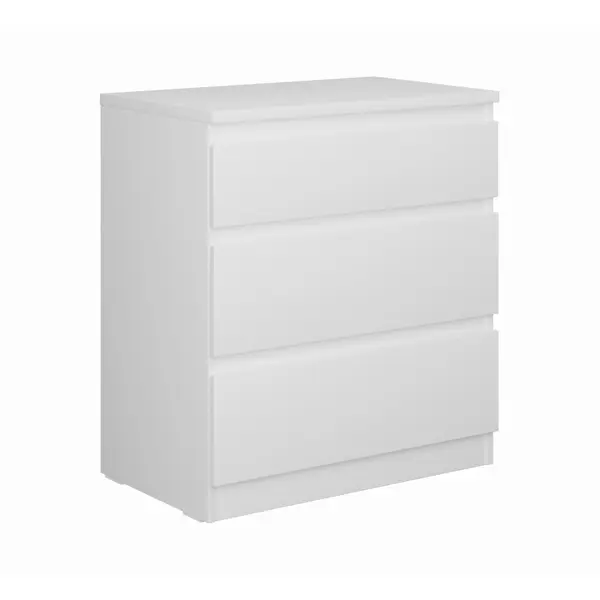 Комод Праксис 3 ящика 65x71.6x39.6 см Кдсп цвет белый