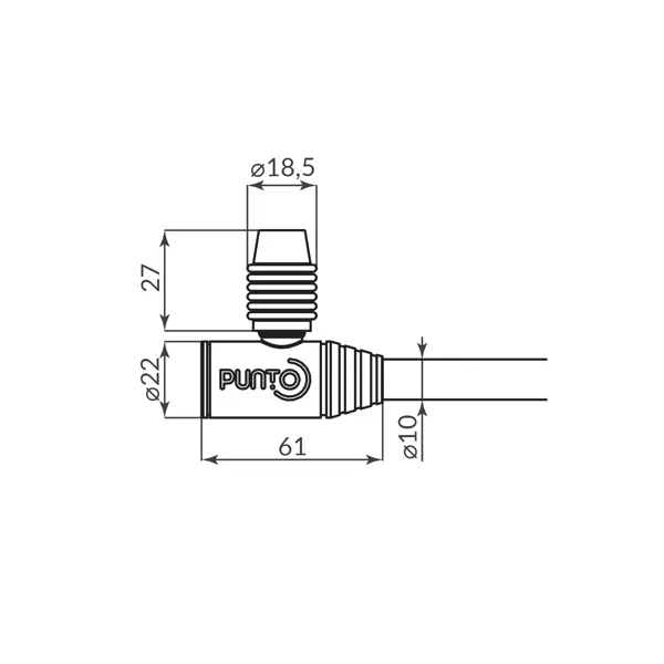Противоугонный трос с навесным замком Punto PK-BIKE-1012 10 мм 120 см