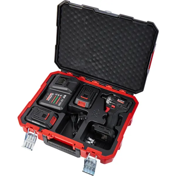 Гайковерт аккумуляторный ударный бесщеточный Elitech HD CW2004SL, 20 В Li-Ion 2x4 Ач 450 Нм