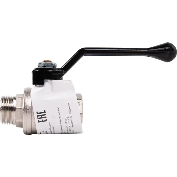 Кран шаровой прямой Bugatti Oregon 03050214 DN15 PN64 1/2" ВР/НР ручка рычаг латунь