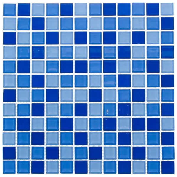 Мозаика стеклянная Kreaforta синий-голубой 300x300x4 мм