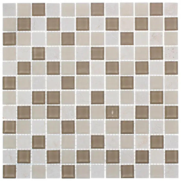Мозаика стеклянная Kreaforta бежевая 300x300x4 мм