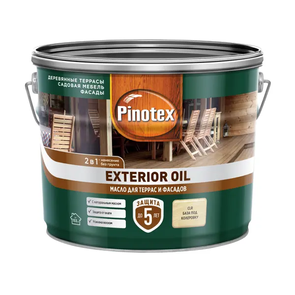 Защитное масло Pinotex Exterior Oil (CLR) цвет прозрачный 9 л