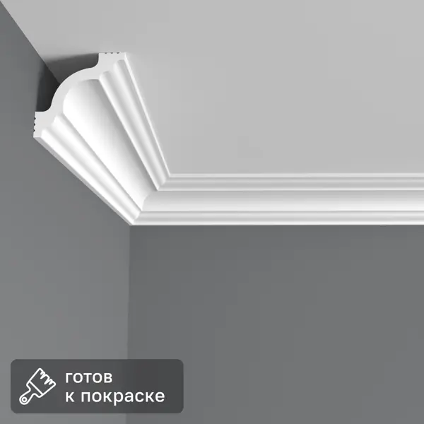 Плинтус потолочный полистирол Classic-3 белый 50x50x2000 мм