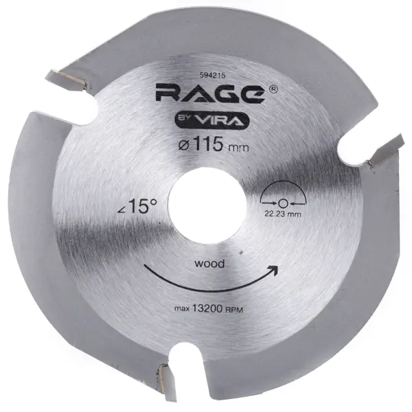 Диск пильный по дереву Rage by Vira 3Т 115x22.2x4 мм