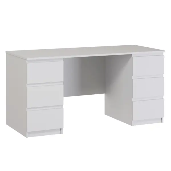Стол письменный Праксис 6 ящиков 151x75x65 см Кдсп цвет белый