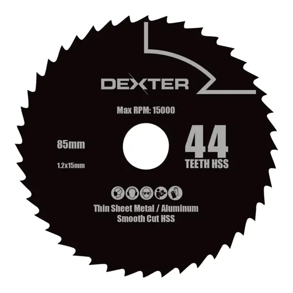 Диск пильный по алюминию 85x15 мм 44 зуба Dexter
