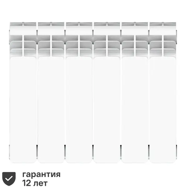 Радиатор секционный Equation Aluminium 350/90 6 секций боковое подключение алюминий белый