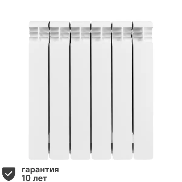 Радиатор секционный Rifar Alum RAL50006 500/90 6 секций боковое подключение алюминий белый