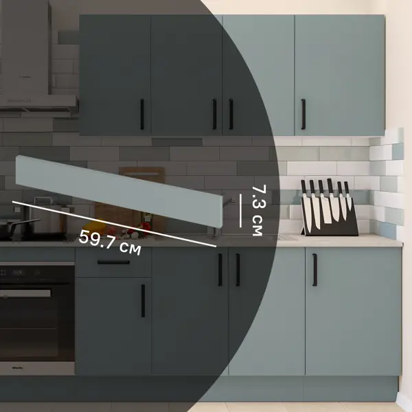 Декоративный фасад для кухонного шкафа под духовку Неман 59.7x7.3 см ЛДСП цвет зеленый
